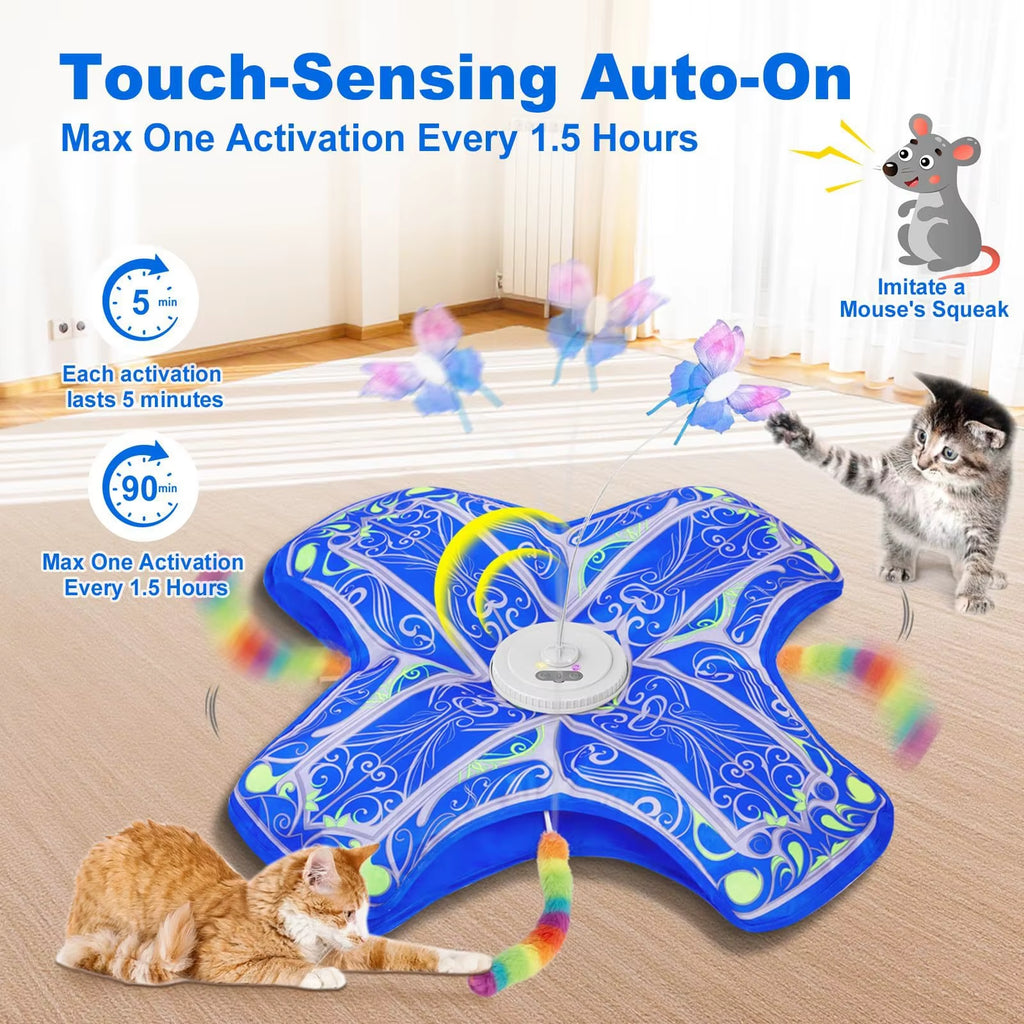 Rechargeable Touch Activated Hide and Seek Kitten Toys Hunting Cover-Self-Entertaining & Boredom-Relieving Cat Toys Interactive