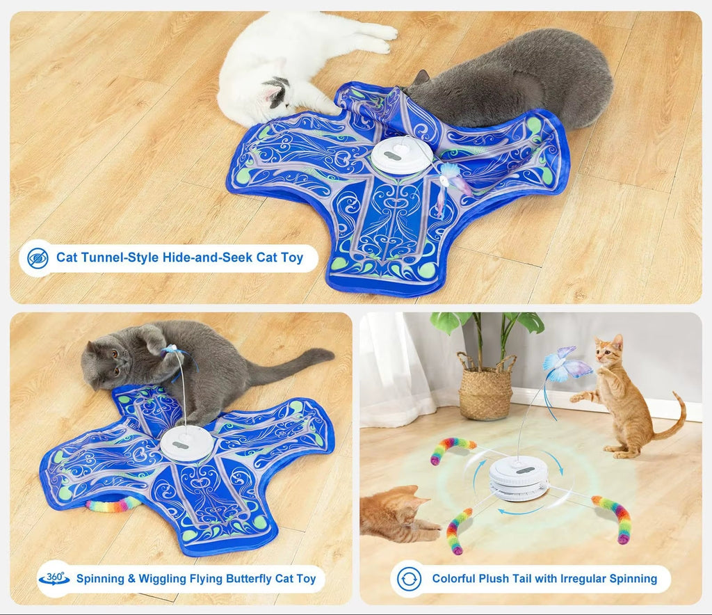 Rechargeable Touch Activated Hide and Seek Kitten Toys Hunting Cover-Self-Entertaining & Boredom-Relieving Cat Toys Interactive